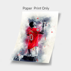 Marcus Rashford poster print, football player wall art, sports fans gift