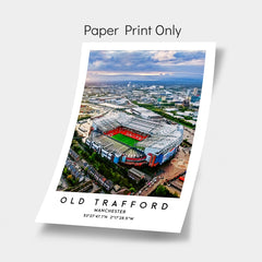 Old Trafford stadium football wall art print, soccer poster for fans