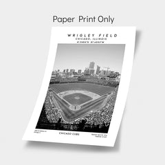 Wrigley Field artwork, home of the Chicago Cubs, MLB stadium poster, birthday gift