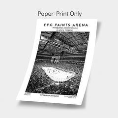 PPG Paints Arena hockey poster, Pittsburgh Penguins wall art, NHL stadium decor, Black & White prints