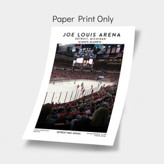 Joe Louis Arena poster print, Detroit Red Wings hockey stadium wall art, NHL decor