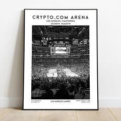 Crypto.com Arena basketball print, Los Angeles Lakers wall art, NBA stadium poster