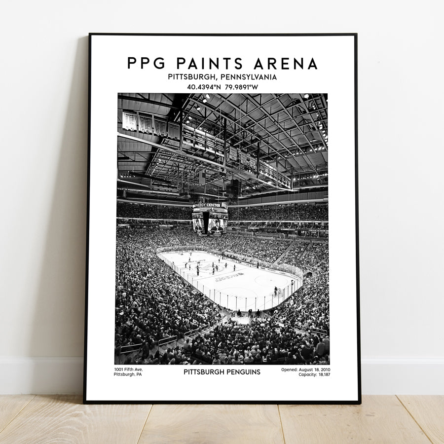 PPG Paints Arena hockey print, Pittsburgh Penguins wall art, NHL stadium poster