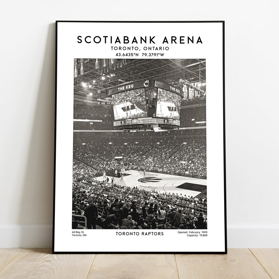 Scotiabank Arena poster, Toronto Raptors basketball, NBA stadium wall art print