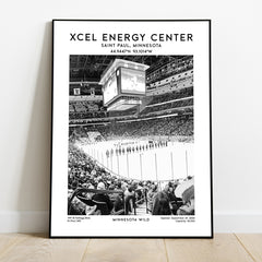 Xcel Energy Centre wall art, Minnesota Wild hockey poster, NHL stadium print