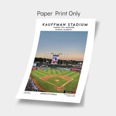 Kauffman Stadium poster, Kansas City Royals baseball stadium wall art, MLB print