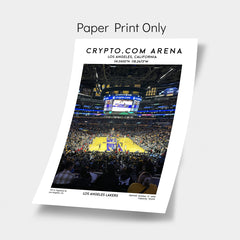 Crypto.com Arena basketball poster, Los Angeles Lakers wall art, NBA stadium print