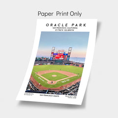 Oracle Park baseball poster, San Francisco Giants wall art, MLB stadium decor, Black & White poster