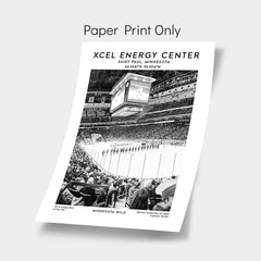 Xcel Energy Centre wall art, Minnesota Wild hockey poster, NHL stadium decor