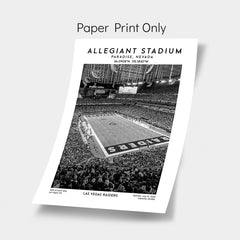 Stunning Las Vegas Raiders Allegiant Stadium Poster Print - Black & White Football Stadium Wall Art