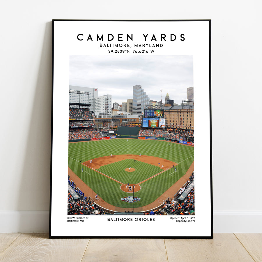 Oriole Park at Camden Yards: Baltimore Orioles MLB Baseball Scenic Poster for Fans