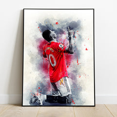 Marcus Rashford poster print, football player wall art, birthday gift