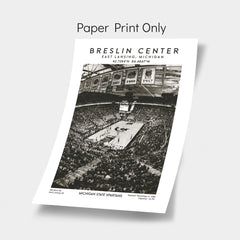 Breslin Center , Michigan State Spartans basketball arena wall art, Black & White poster print