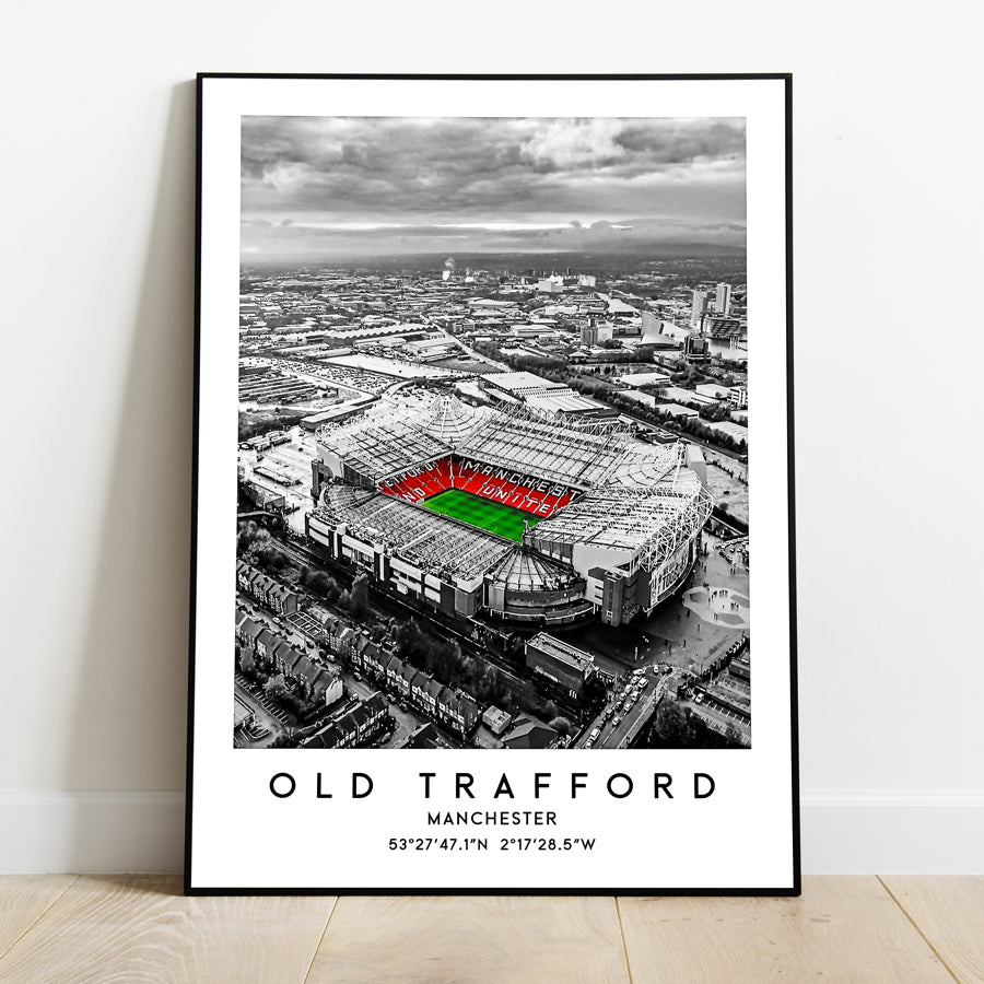 Old Trafford poster print, Man Utd fans gift, soccer wall art