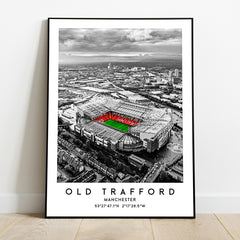 Old Trafford poster print, Man Utd fans gift, soccer wall art