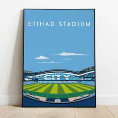 Etihad Stadium Manchester City's Home Ground Poster Print