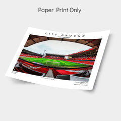 City Ground stadium poster print, Nottingham stadium wall art print, football decor