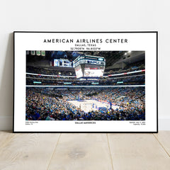 American Airlines Centre poster, Dallas Mavericks basketball stadium wall art print, NBA decor