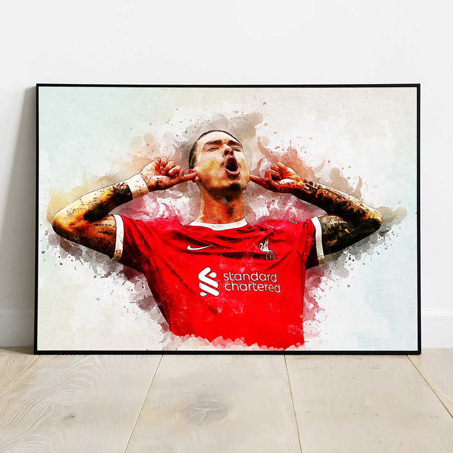 Darwin Nunez Art Poster - Liverpool Players Wall Decor