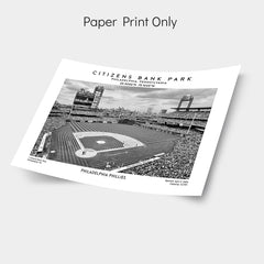 Citizens Bank Park wall art print, Philadelphia Phillies baseball stadium poster, MLB decor