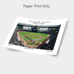 Miller Park artwork, home of the Milwaukee Brewers, MLB stadium poster