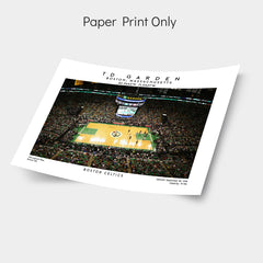 TD Garden basketball poster, Boston Celtics, Black & White wall art prints