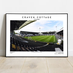 Iconic Football Game at Craven Cottage Stadium Poster Print