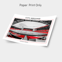 City Ground Nottingham stadium poster print, football wall art, soccer fans gift