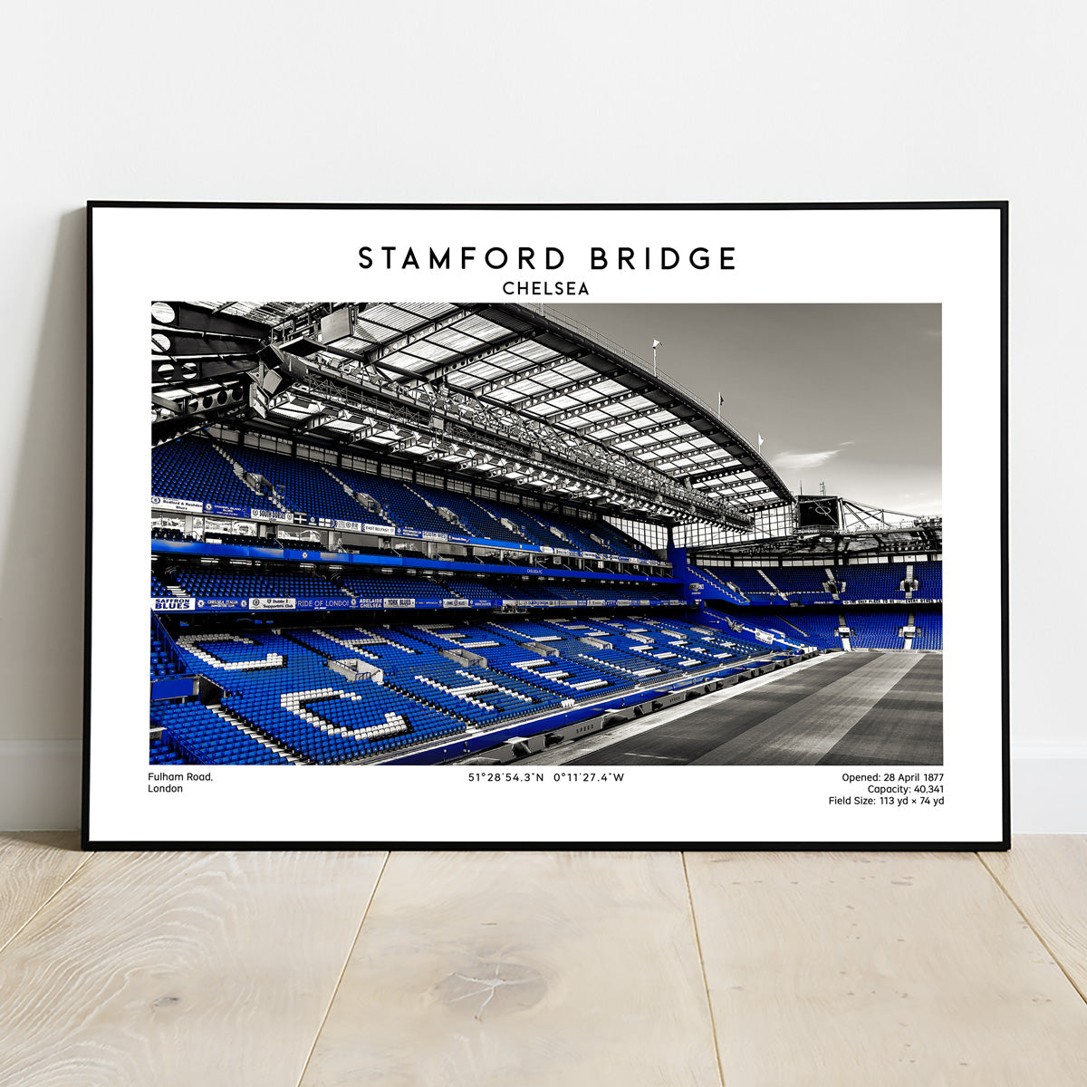 Stamford Bridge print, football posters, Chelsea stadium wall art