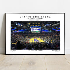 Crypto.com Arena poster, Los Angeles Lakers basketball stadium wall art print, NBA decor, birthday gift