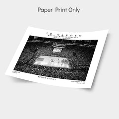 TD Garden basketball poster, Boston Celtics wall art, Black & White prints