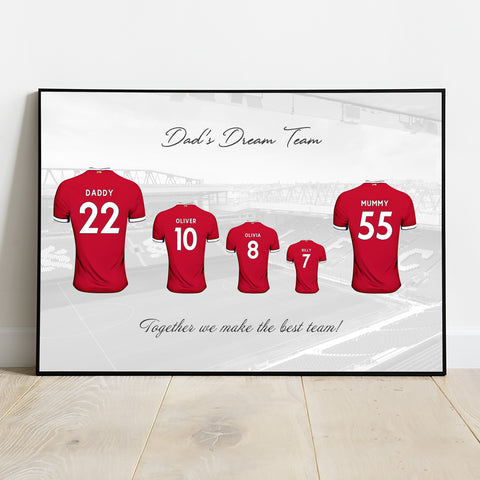 Personalized Liverpool football shirt print for family gifts