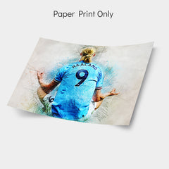 Iconic Football Moments of Erling Haaland Poster Print