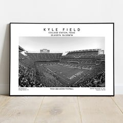 Kyle Field poster print, Texas A&M Aggies football stadium wall art, birthday gift