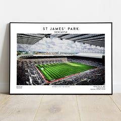 St James's Park Stadium Iconic Football Ground Poster Print