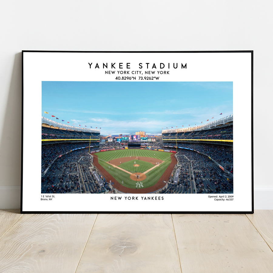 Yankee Stadium baseball poster, New York Yankees wall art, MLB stadium decor