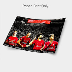 Memorable 7-0 Liverpool victory over Manchester United in detailed artwork, football poster print