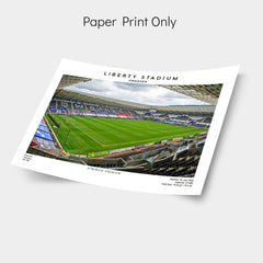 Liberty Stadium football poster, Swansea City wall art, EFL Championship stadium decor