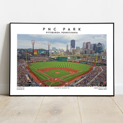 PNC Park poster print, Pittsburgh Pirates, MLB baseball wall art for fans, birthday gift