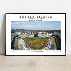 Los Angeles Dodgers MLB Baseball Action at Dodger Stadium Art Poster Print