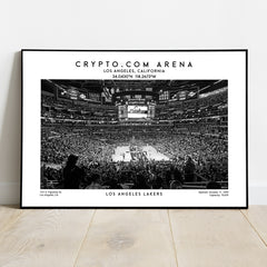 Crypto.com Arena poster, Los Angeles Lakers basketball stadium wall art, NBA print