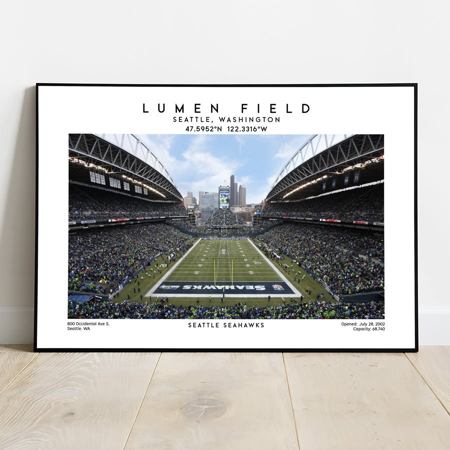 Lumen Field football poster, Seattle Seahawks wall art, NFL stadium print