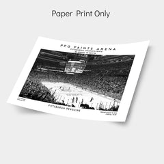 PPG Paints Arena poster print, Pittsburgh Penguins hockey stadium wall art, Black & White decor