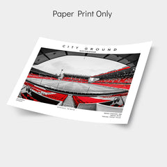 City Ground stadium poster, Nottingham stadium wall art, football print for fans