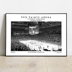 PPG Paints Arena poster, Pittsburgh Penguins hockey stadium print, NHL wall art