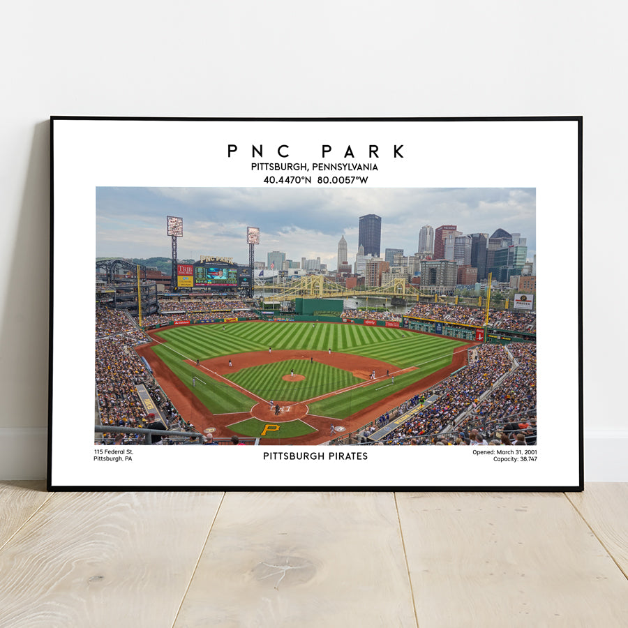 PNC Park poster print, Pittsburgh Pirates, MLB baseball wall art for fans, sports fans gift