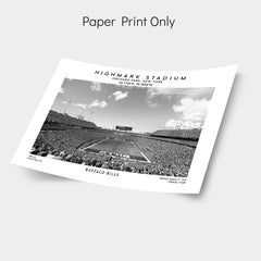 Highmark Stadium Buffalo Bills football stadium poster print, Black & White wall art