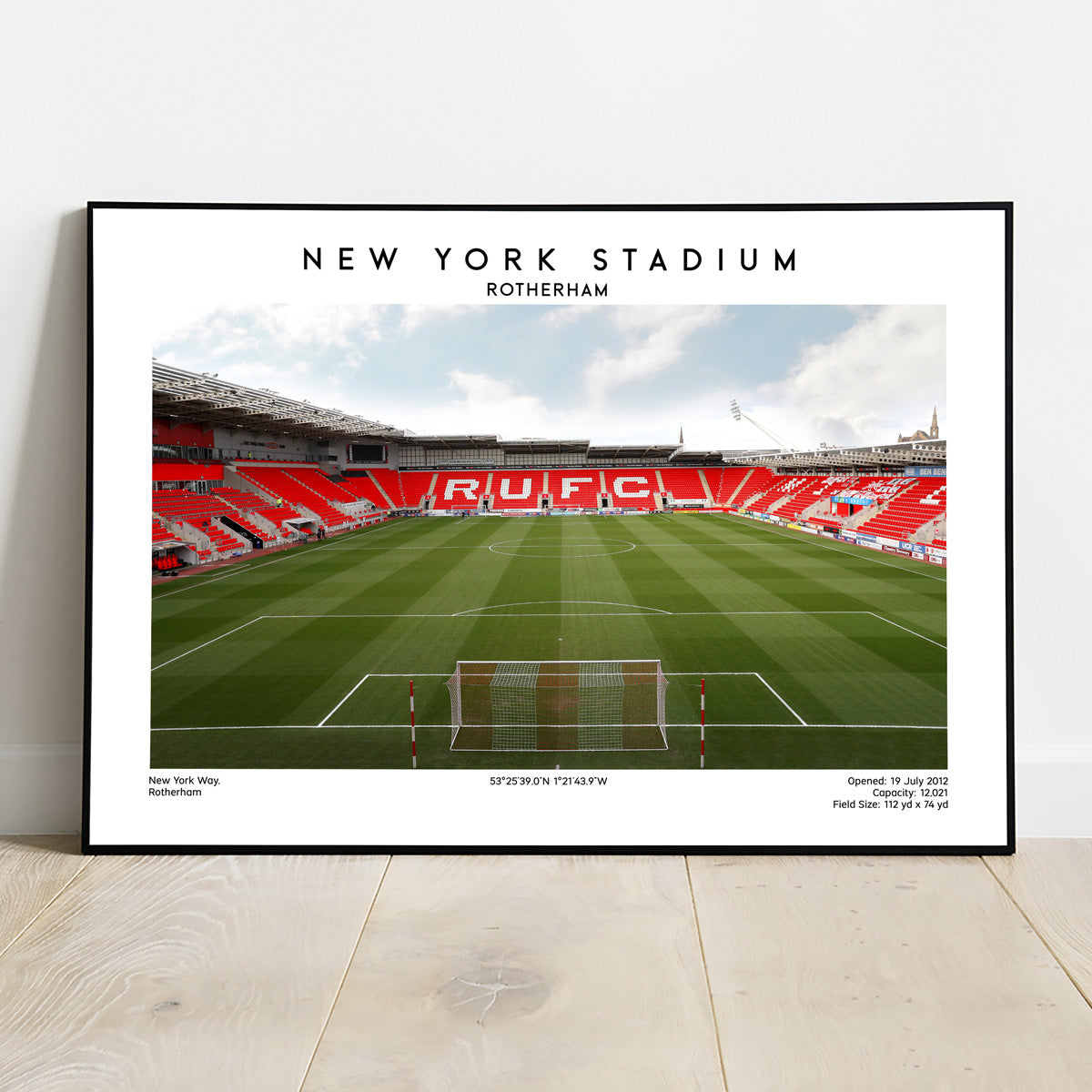 Rotherham football stadium print, New York Stadium wall art, birthday gift