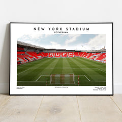 Rotherham football stadium print, New York Stadium wall art, birthday gift