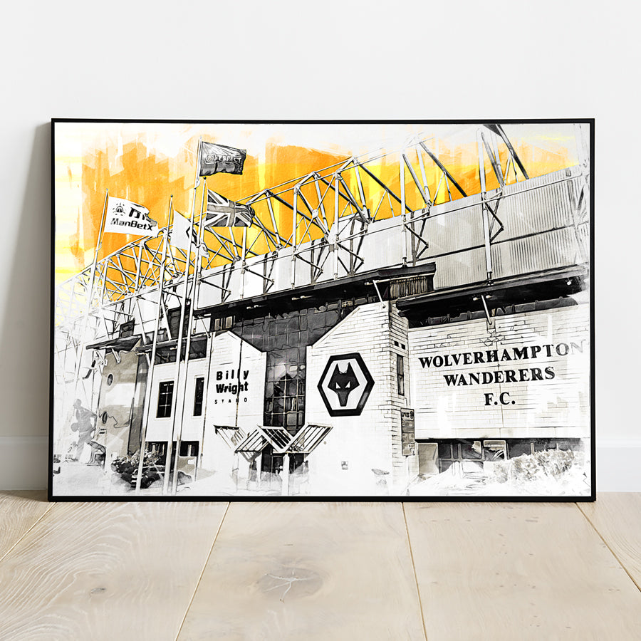 Molineux Stadium wall art print, football poster for fans